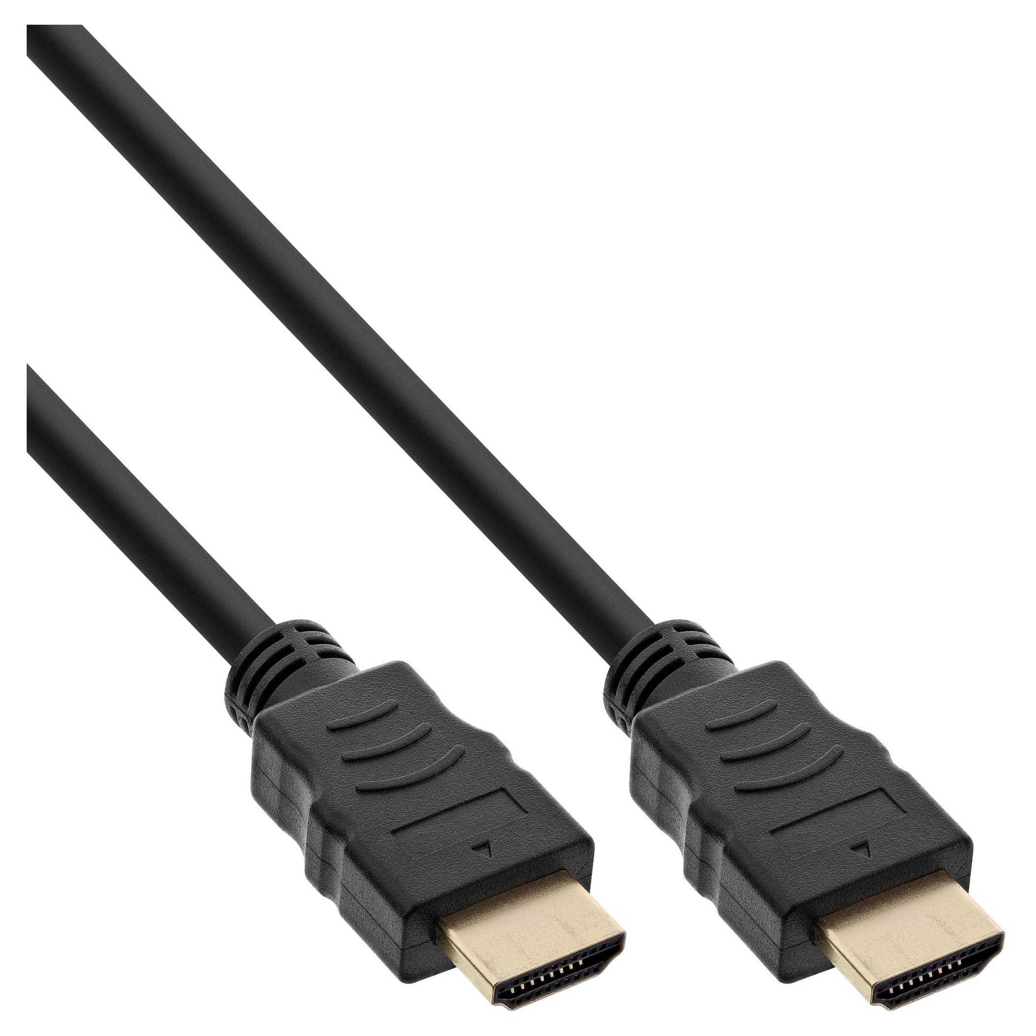 30 cm InLine High Speed HDMI-kabel met Ethernet – HDMI-A male naar male – 4K 60 Hz - Zwart