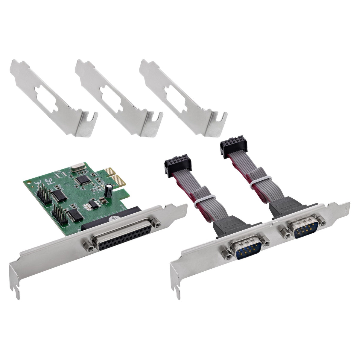 InLine PCIe interfacekaart – 2x RS-232 serieel + 1x parallel – low-profile