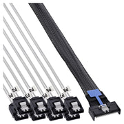 50 cm InLine MCIO x8 naar 8x SATA breakoutkabel – SFF-TA-1016 – Zwart