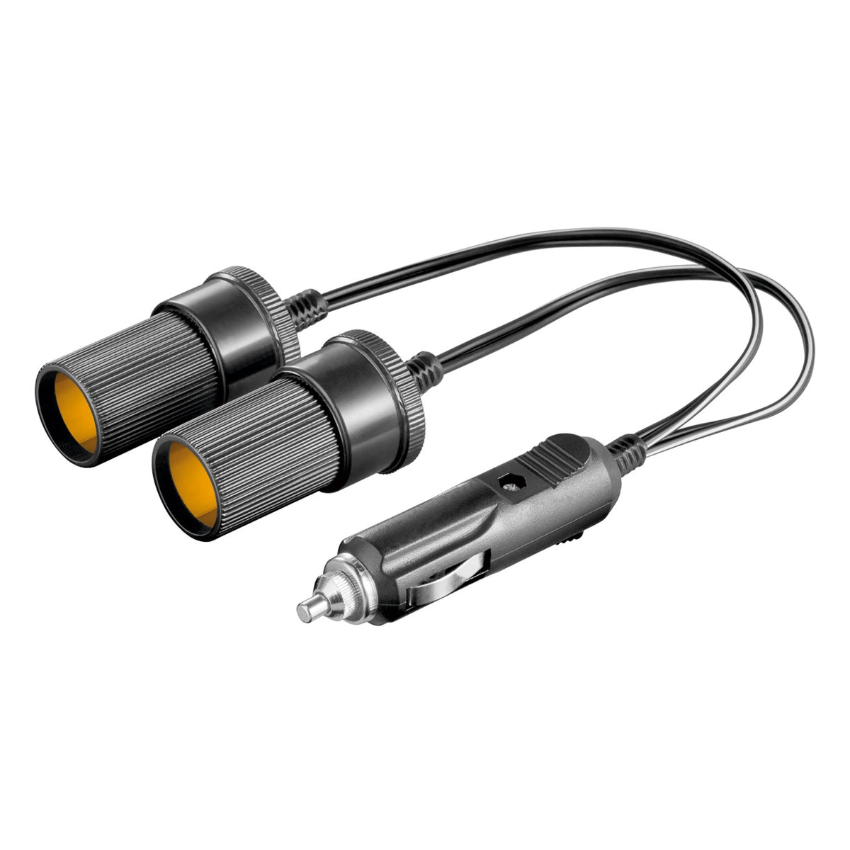 20 cm Goobay 12 V sigarettenaansteker splitter – 1 naar 2 – 2,5 A - Zwart