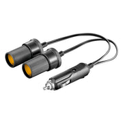 20 cm Goobay 12 V sigarettenaansteker splitter – 1 naar 2 – 2,5 A - Zwart