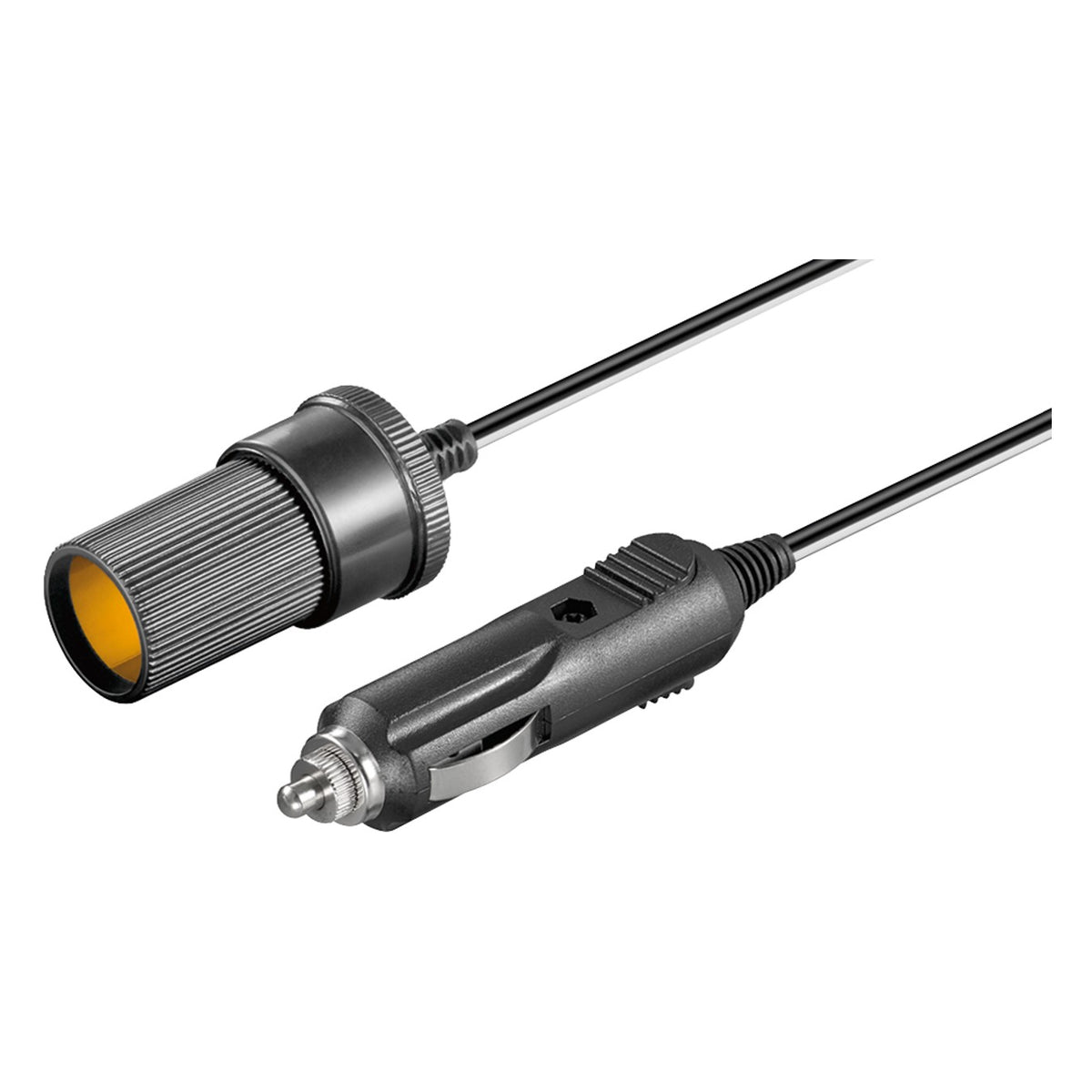 2 meter Goobay 12 V sigarettenaansteker verlengkabel – 2,5 A – zwart