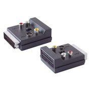 S-conn SCART-adapter – 3× RCA en S-Video – IN/OUT-schakelaar