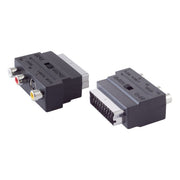 S-conn SCART-adapter – 3× RCA en S-Video – IN/OUT-schakelaar