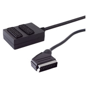 50 cm S-conn SCART-verdeler – 1× SCART male naar 2× SCART female – volledig bedraad