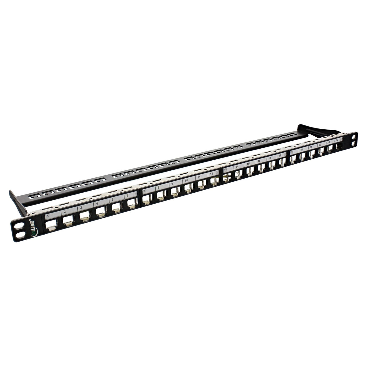 InLine leeg patchpanel 19 inch 0,5U – 24 poorten – Keystone Snap-In – zwart