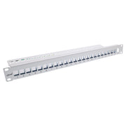 InLine leeg patchpanel 19 inch 1U – 24 poorten – korte inbouwdiepte – lichtgrijs