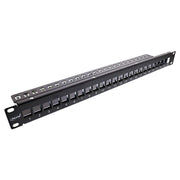 InLine leeg patchpanel 19 inch 1U – 24 poorten – korte inbouwdiepte – zwart