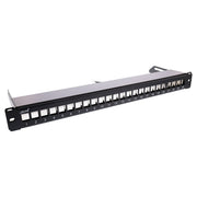 InLine uitschuifbaar leeg patchpanel 19 inch 1U – 24 poorten – Snap-In – zwart