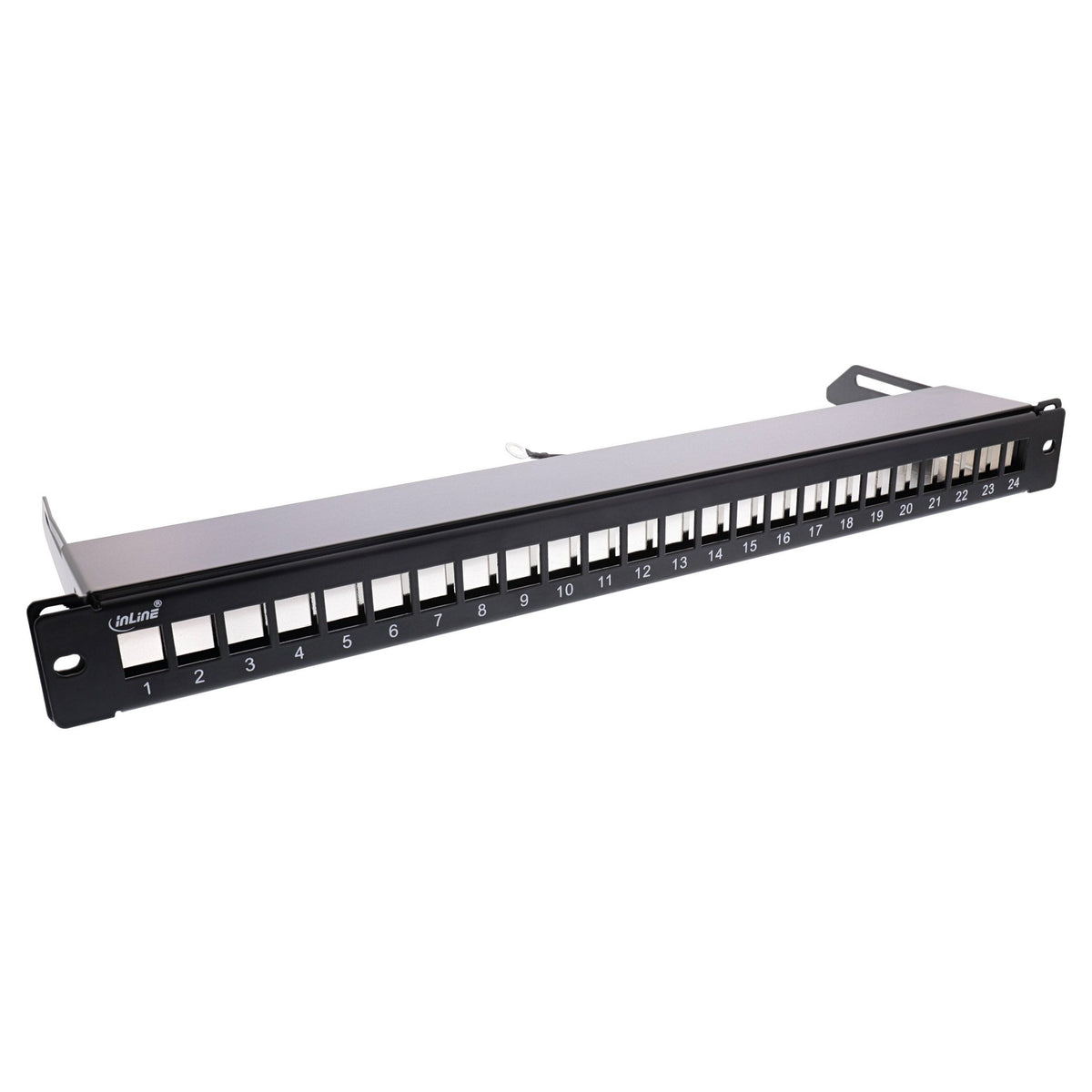 InLine uitschuifbaar leeg patchpanel 19 inch 1U – 24 poorten – Snap-In – zwart