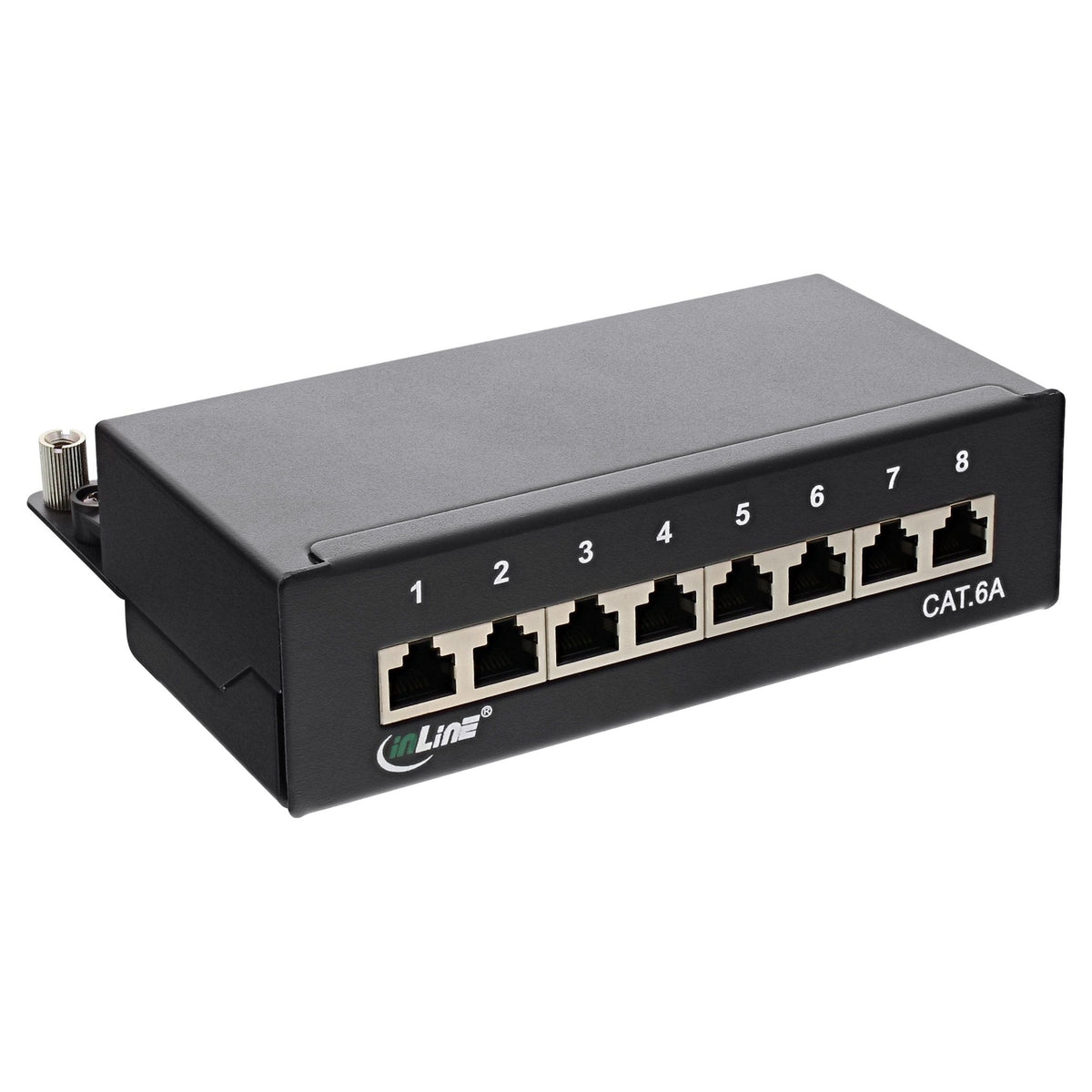 InLine Cat.6A patchpanel 8-poorts – RJ45 – LSA – tafel- en wandmontage – zwart
