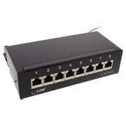 InLine Cat.6A patchpanel 8-poorts – RJ45 – LSA – met stofkap – zwart
