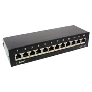 InLine Cat.6A patchpanel 12-poorts – RJ45 – LSA – met stofkap – zwart