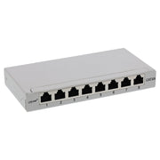 InLine Cat.6A patchpanel 8-poorts – RJ45 – LSA – 0,5U – lichtgrijs