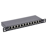 InLine Cat.6A patchpanel 12-poorts – RJ45 – LSA – 10 inch 0,5U – zwart