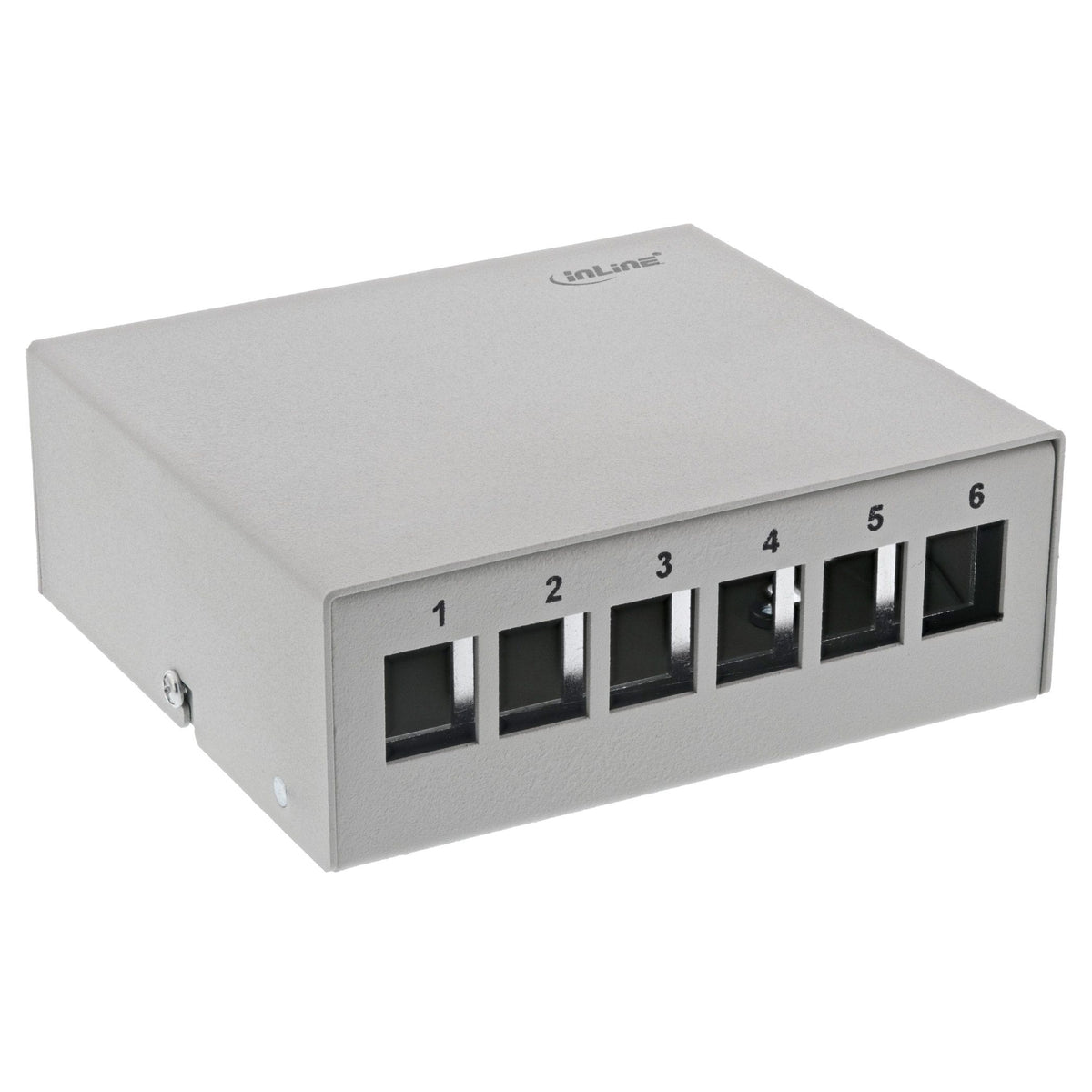 InLine Keystone opbouwdoos 6-poorts – opbouw/DIN-rail – lichtgrijs