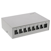 InLine Keystone opbouwdoos 8-poorts – opbouw/DIN-rail – lichtgrijs