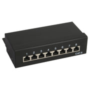 InLine Cat.6 patchpanel 8-poorts – desktop/wandmontage – zwart