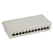 InLine Cat.6 patchpanel 12-poorts – desktop/wandmontage – lichtgrijs