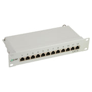 InLine Cat.6 patchpanel 12-poorts – 10 inch 1U – lichtgrijs