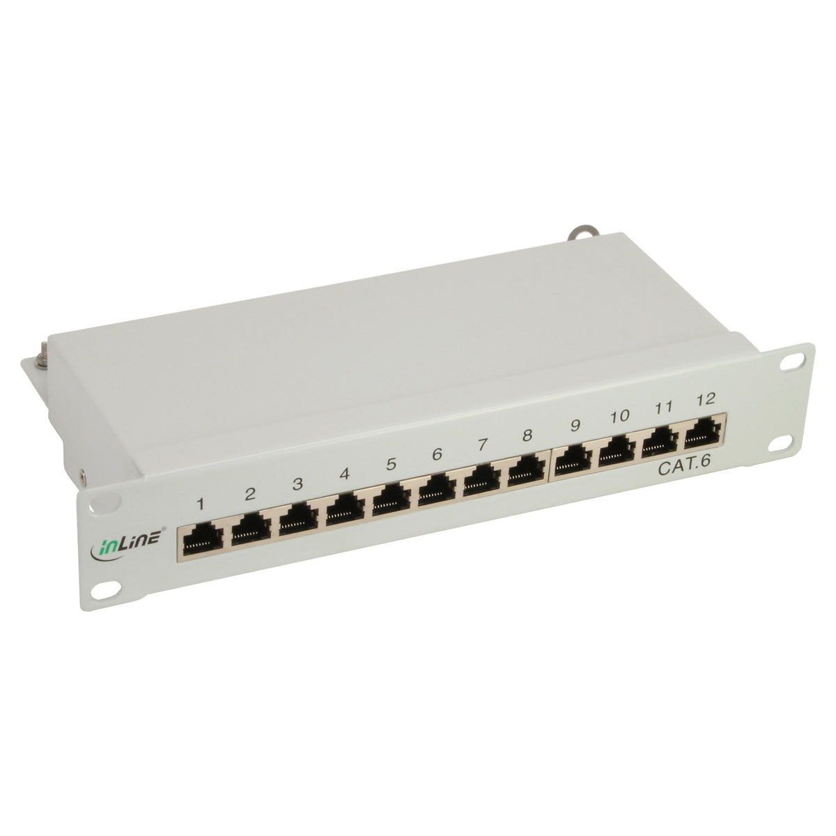InLine Cat.6 patchpanel 12-poorts – 10 inch 1U – lichtgrijs