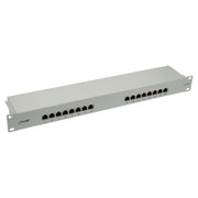 InLine Cat.6 patchpanel 16-poorts – 19 inch 1U – lichtgrijs