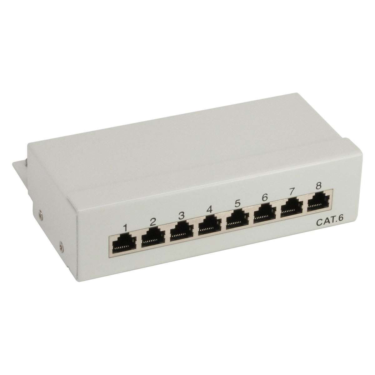 InLine Cat.6 patchpanel 8-poorts – tafel- en wandmontage – lichtgrijs