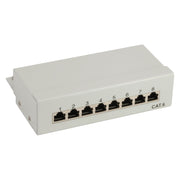 InLine Cat.6 patchpanel 8-poorts – tafel- en wandmontage – lichtgrijs