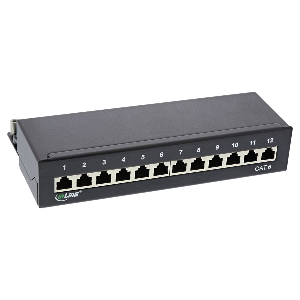 InLine Cat.6 patchpanel 12-poorts – desktop/wandmontage – zwart