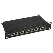 InLine Cat.6 patchpanel 12-poorts – 10 inch 1U – zwart