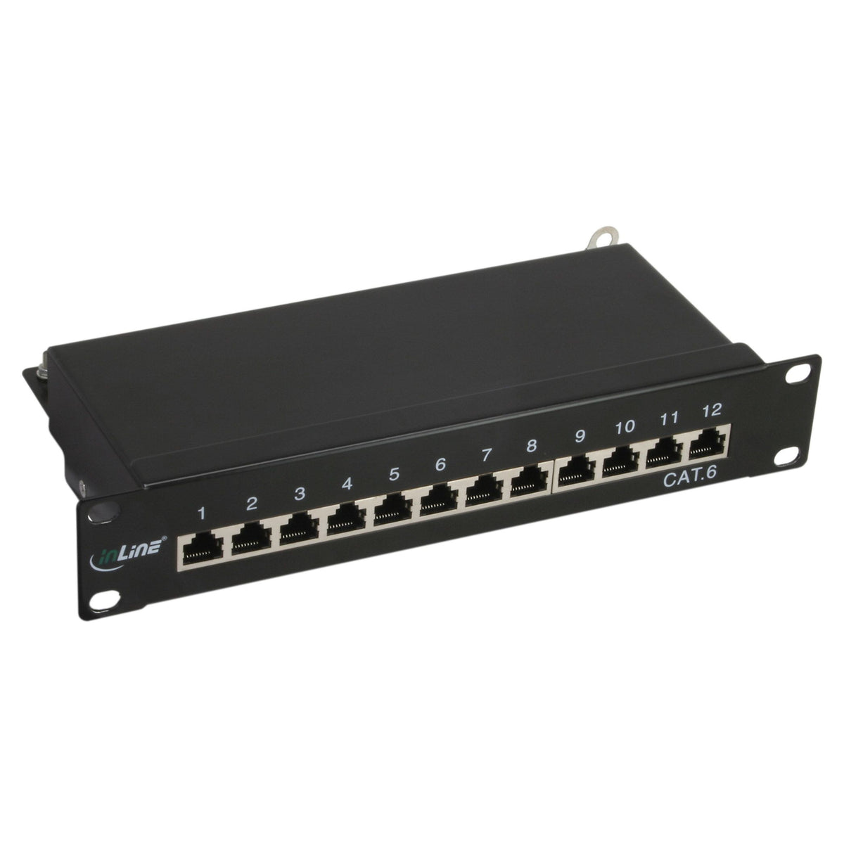 InLine Cat.6 patchpanel 12-poorts – 10 inch 1U – zwart