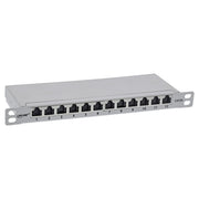 InLine Cat.6A patchpanel 12-poorts – 10 inch 0,5U – lichtgrijs