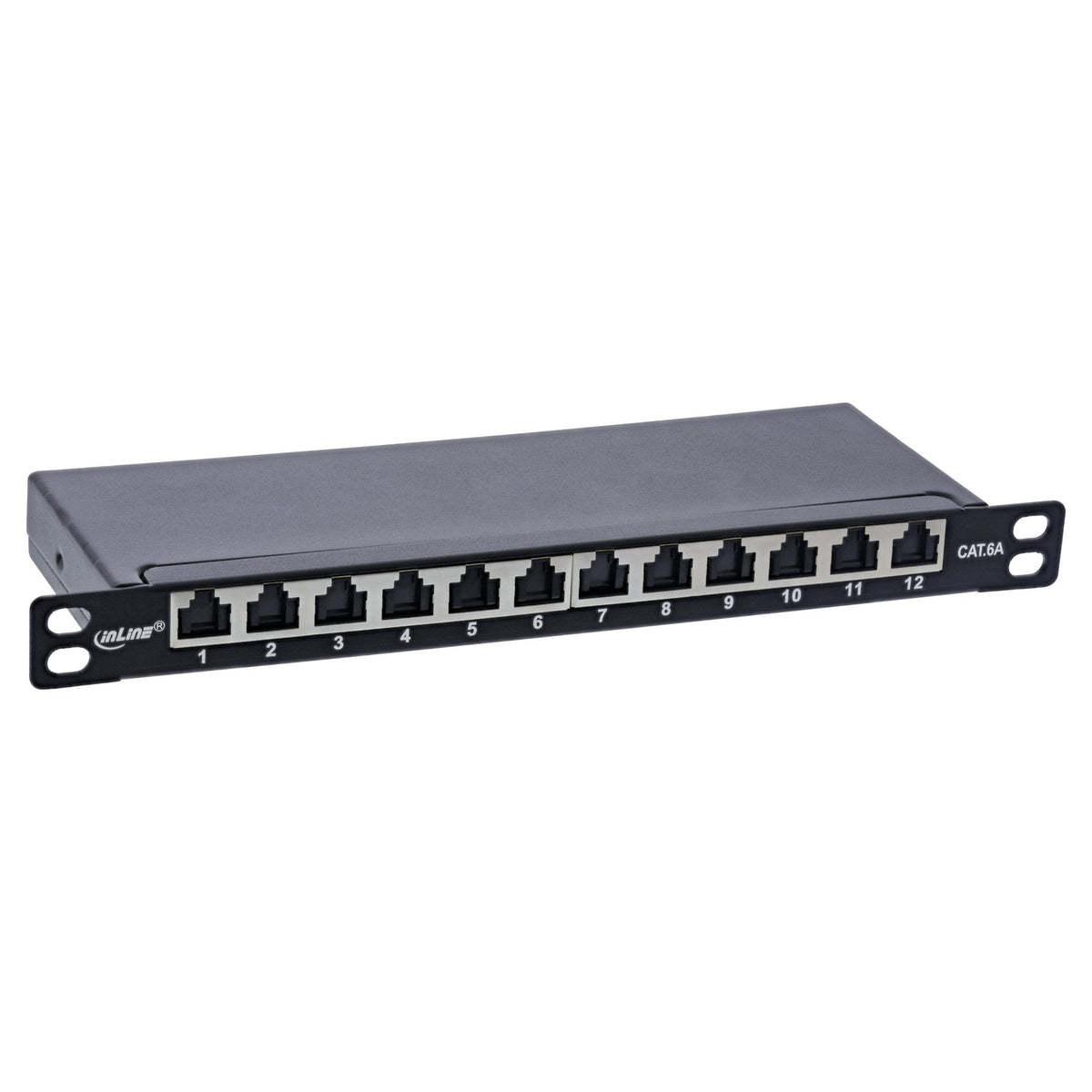 InLine Cat.6A patchpanel 12-poorts – 10 inch 0,5U – zwart