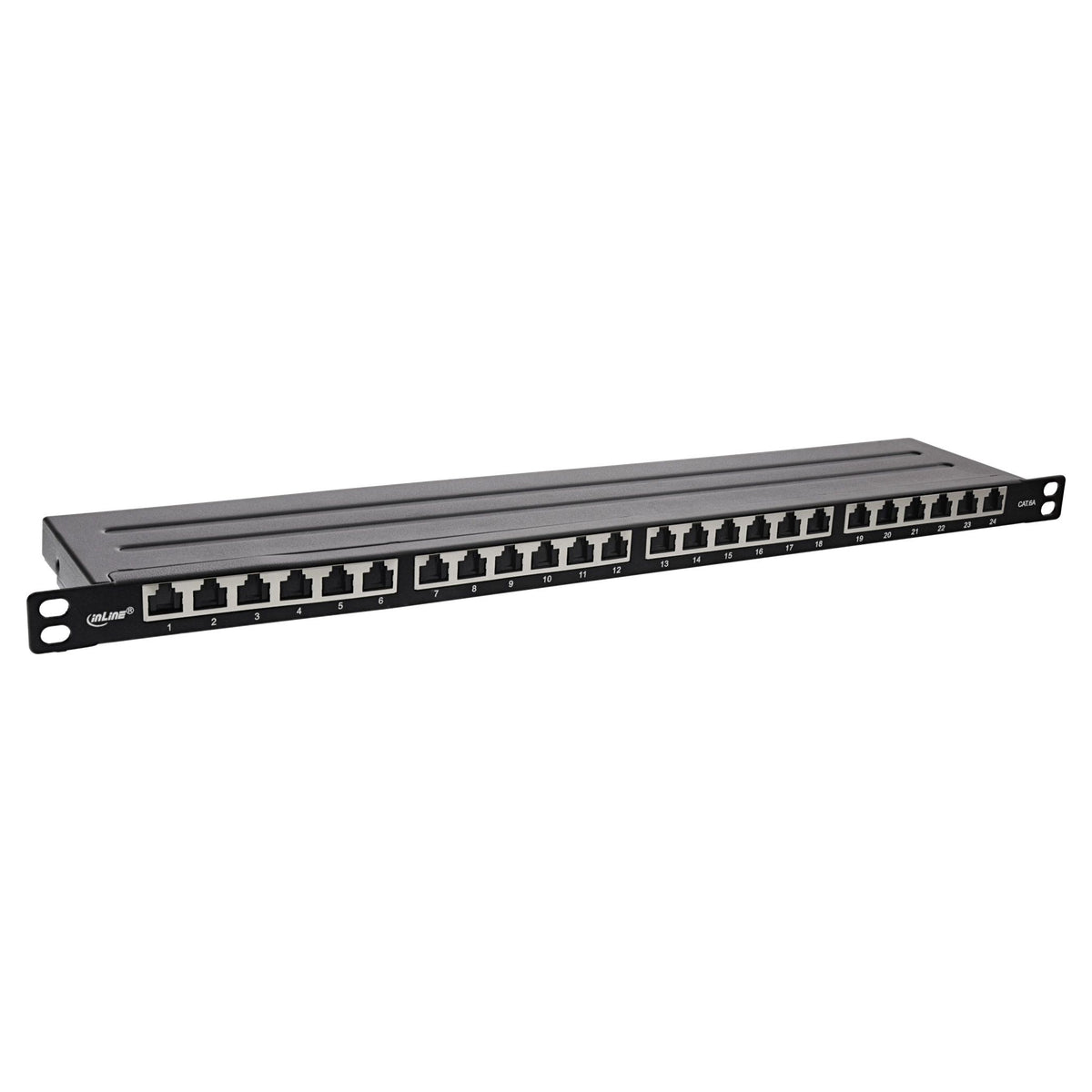 InLine Cat.6A patchpanel 24-poorts – 19 inch 0,5U – zwart