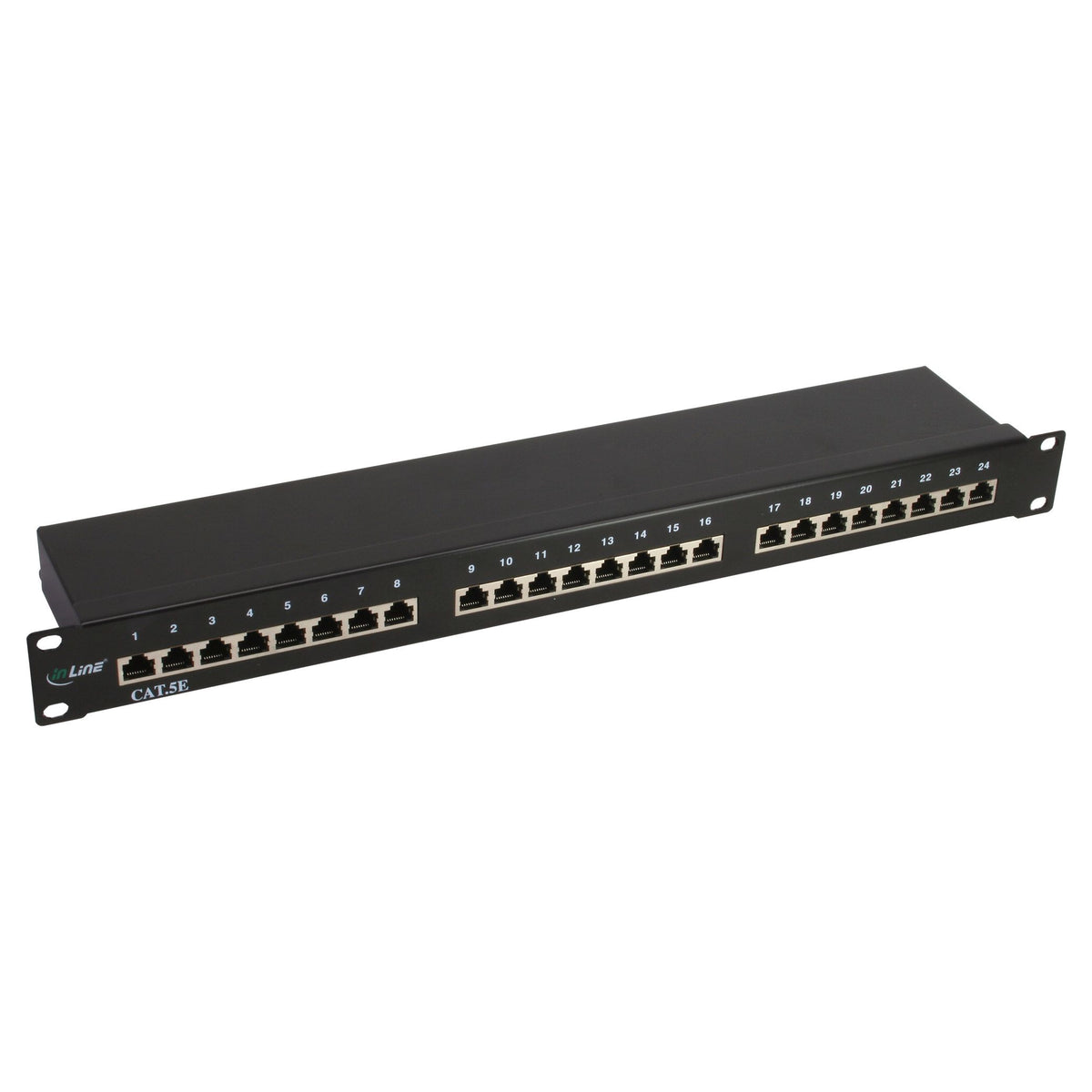 InLine Cat.5e patchpanel 24-poorts – 19 inch 1U – zwart