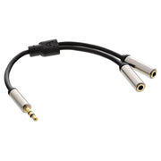 15 cm InLine 3,5 mm jack splitter – 1x male naar 2x female – zwart