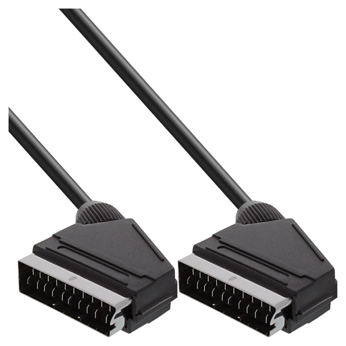 3 meter InLine SCART-kabel – SCART male naar male – volledig bedraad – zwart