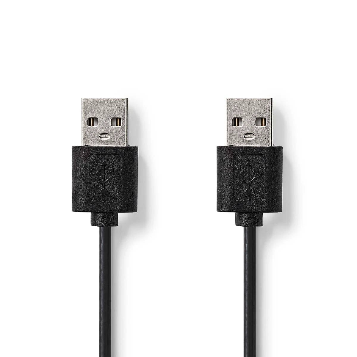 2 meter Nedis USB 2.0-kabel USB-A male naar USB-A male – zwart