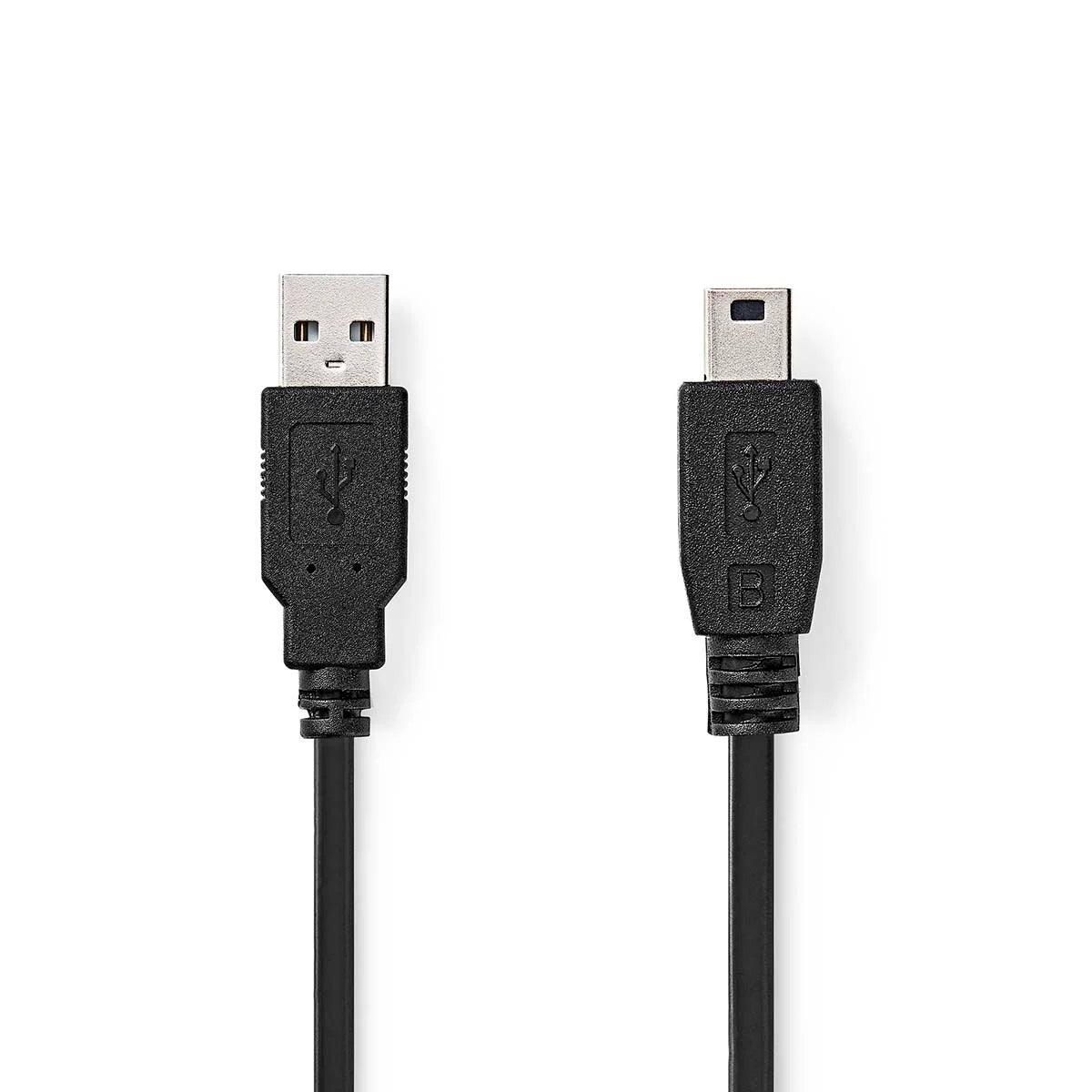 1 meter Nedis USB 2.0-kabel – USB-A naar Mini-B 5-pins – zwart