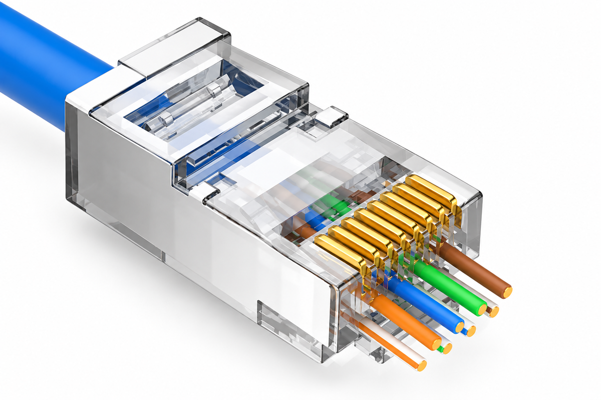 Cat 6 RJ45 pass-through stekker 8P8C – STP afgeschermd