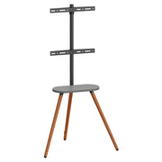 InLine woodstand II TV vloerstandaard met plateau – 43 tot 65 inch – Walnoot/Zwart