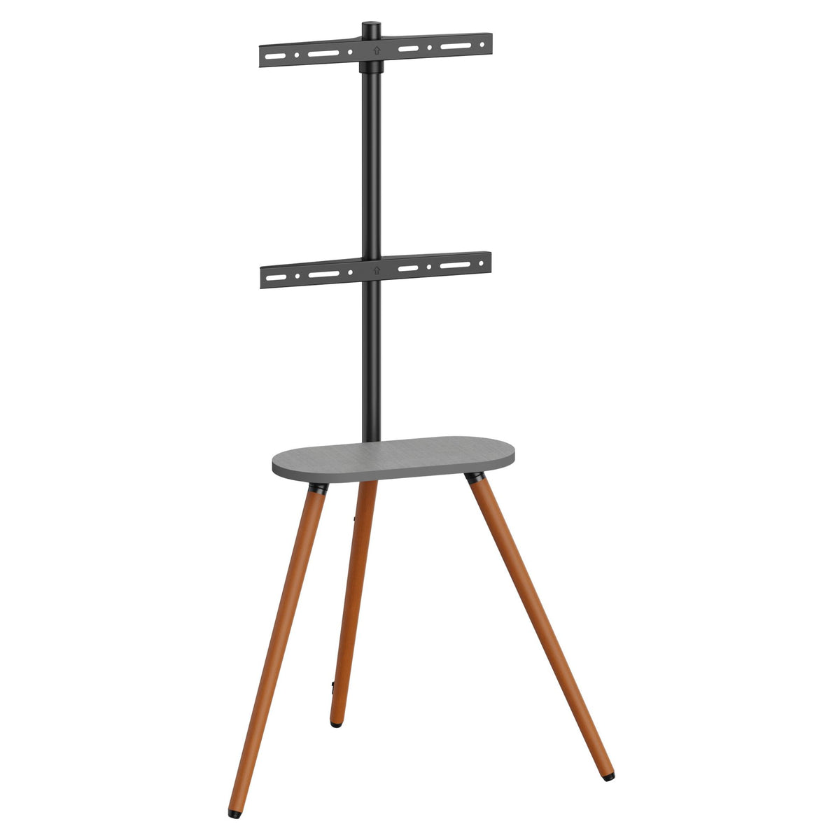 InLine woodstand II TV vloerstandaard met plateau – 43 tot 65 inch – Walnoot/Zwart