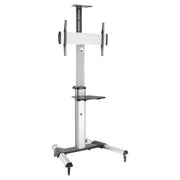 InLine verrijdbare TV vloerstandaard met plateau – 37 tot 70 inch – 50 kg – Zwart/Zilver