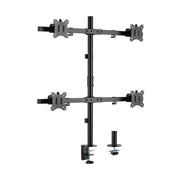 InLine viervoudige monitorhouder voor bureau – 17 tot 32 inch – 4 × 9 kg – Zwart