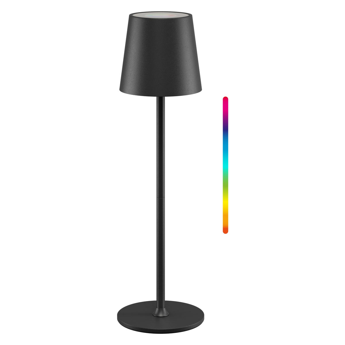 Draadloze LED-Tafellamp RGBW – 38 cm – Oplaadbaar – Zwart