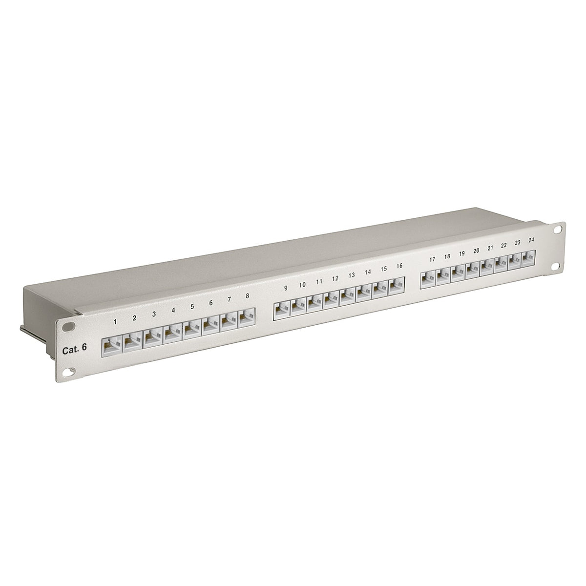 19 inch Cat6 Patchpanel 24-poorts 1U STP Afgeschermd – Grijs