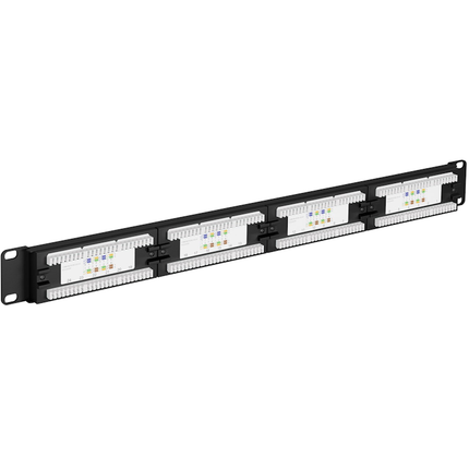 19"patchpanel - 1U met 24 Cat 6 poorten - 1 Gbit - Zwart - Unshielded