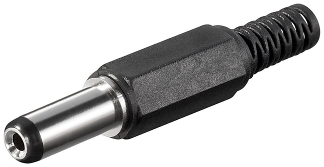DC (m) connector extra lang - 5,5 mm x 2,1 mm - Zwart - soldeerbaar