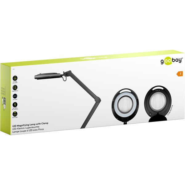 LED-Loeplamp met Klem – Dimbaar – 9 W – Kristalglas – 1,75x Vergroting – Zwart