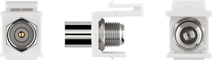 F-connector naar Coax IEC mannelijk keystone - Extern - Gold-plated - Wit